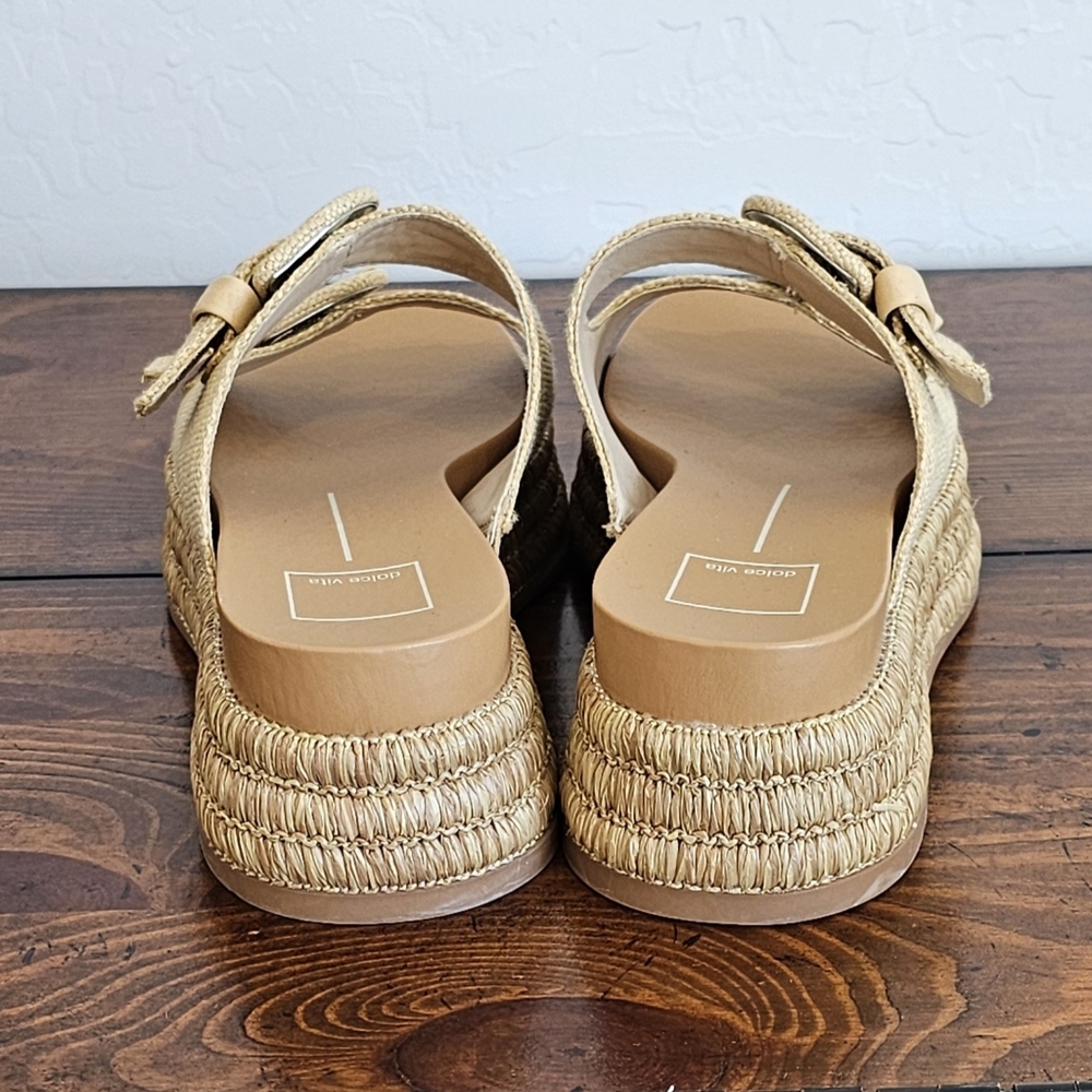 Dolce Vita Tan Platform Raffia Sandals w/Buckle Design Women's Sz 9 & 10 NWOB - Picture 4 of 8